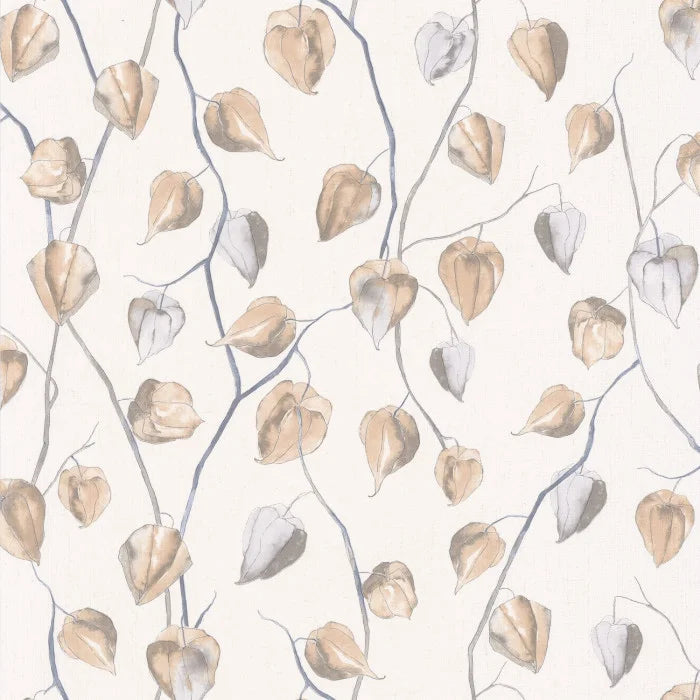 Lanternes Ginkgo Wallpaper - Beige on White