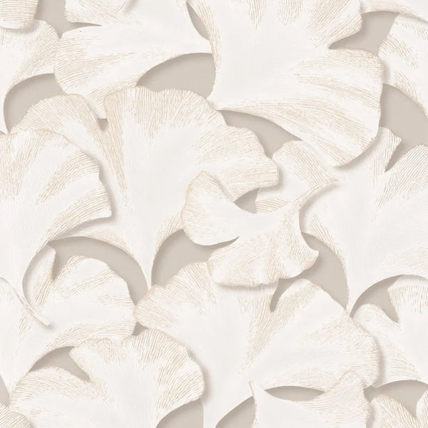 Sample - Biloba Ginkgo Wallpaper - Cream 2