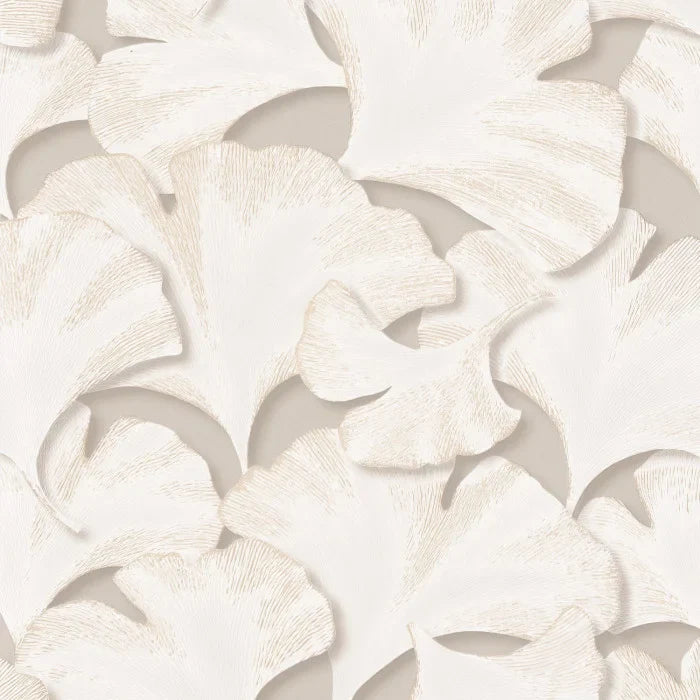 Sample - Biloba Ginkgo Wallpaper - Cream 2