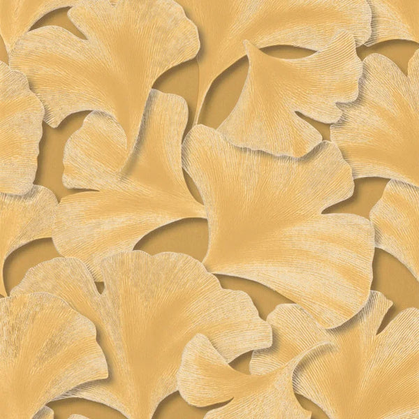 Sample - Biloba Ginkgo Wallpaper - Ochre