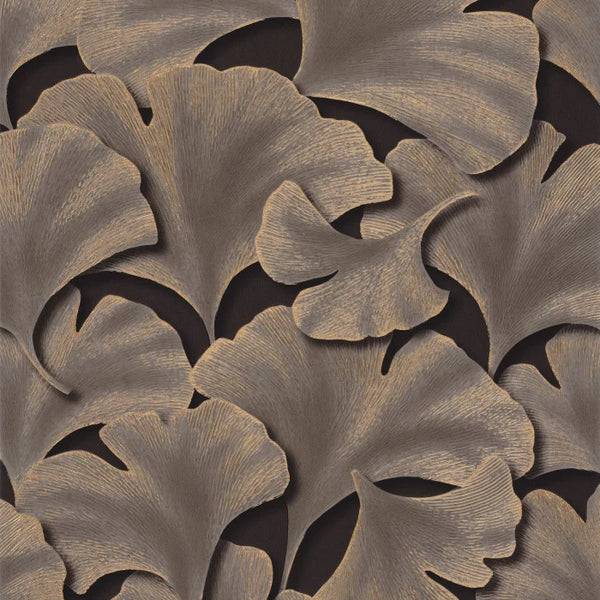 Sample - Biloba Ginkgo Wallpaper - Black