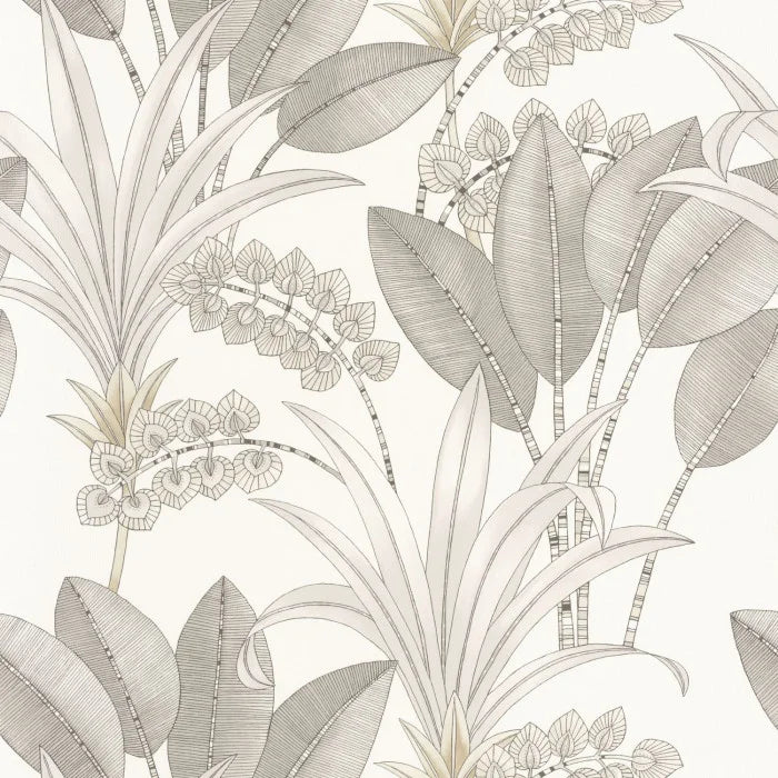 Sample - Palma Wallpaper - White