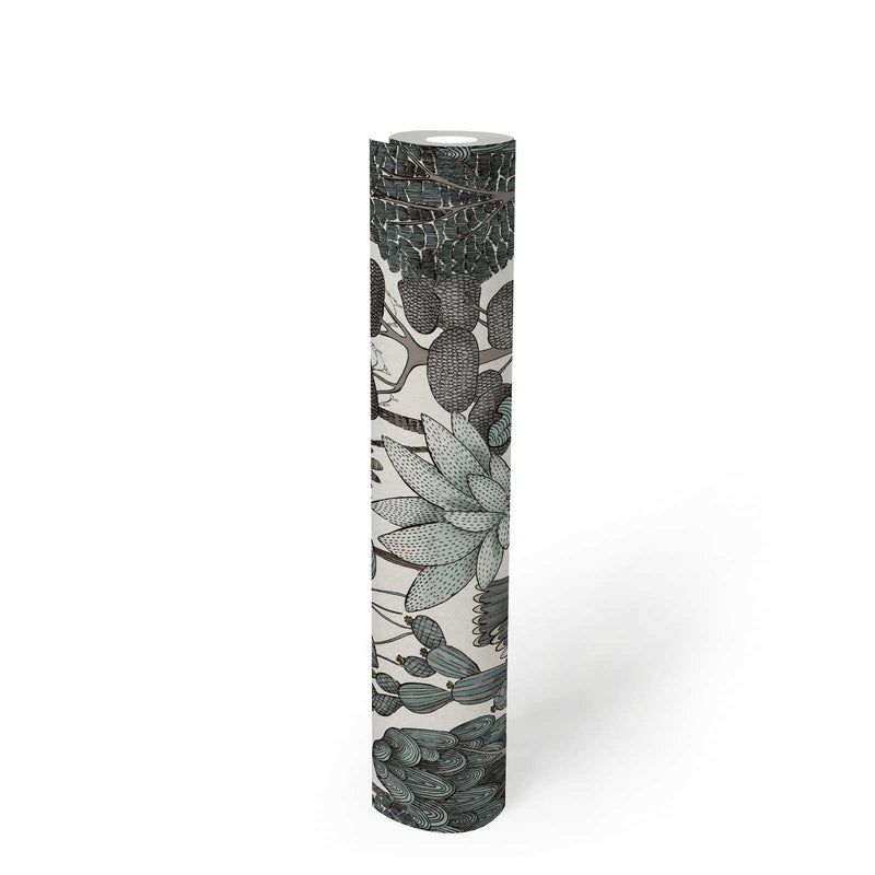 Exotic Oasis Wallpaper - White/Green