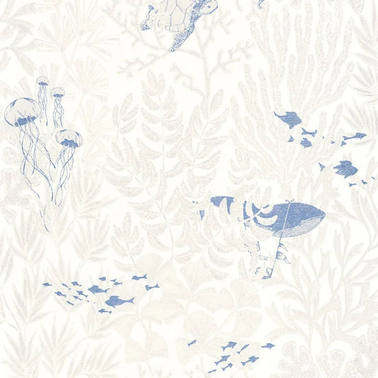 Atlantide Under The Sea Wallpaper - White/Blue