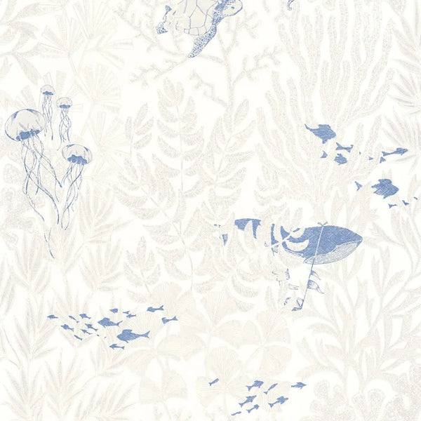 Sample - Atlantide Under The Sea Wallpaper - White/Blue