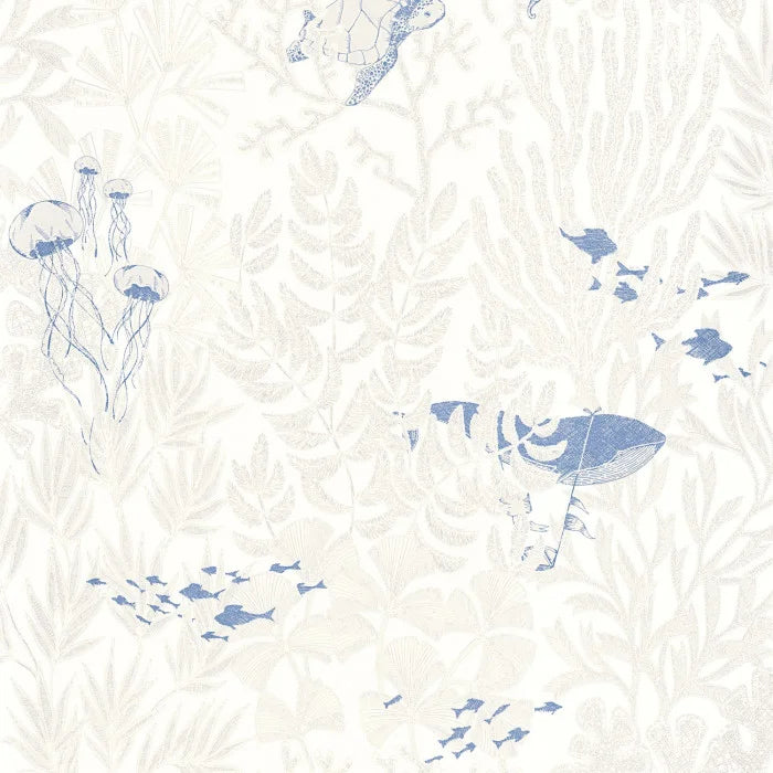 Sample - Atlantide Under The Sea Wallpaper - White/Blue