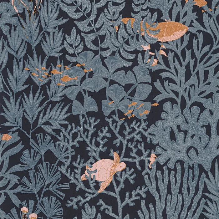 Atlantide Under The Sea Wallpaper - Blue/Orange
