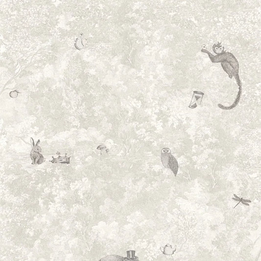 Jardin Des Merveilles Wallpaper - Beige - Grey Monkey