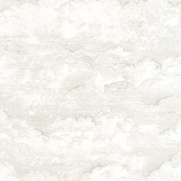 Sample - Songe Cloud Wallpaper - White Cotton