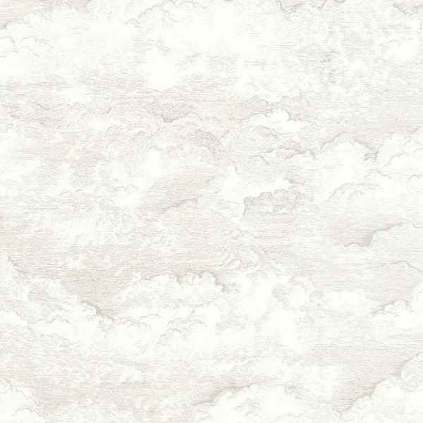Sample - Songe Cloud Wallpaper - White Cotton