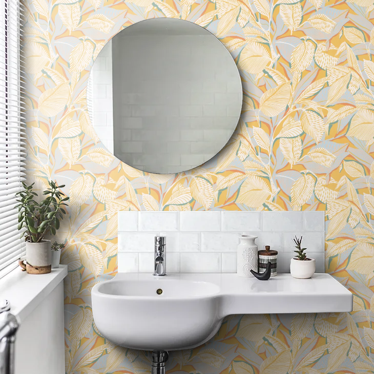 Riviera Lagoon Wallpaper - Citron
