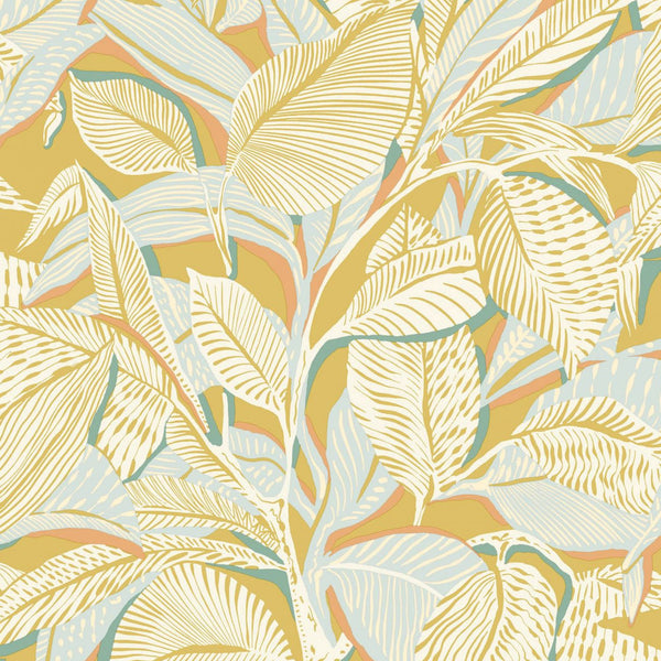 Sample - Riviera Lagoon Wallpaper - Citron