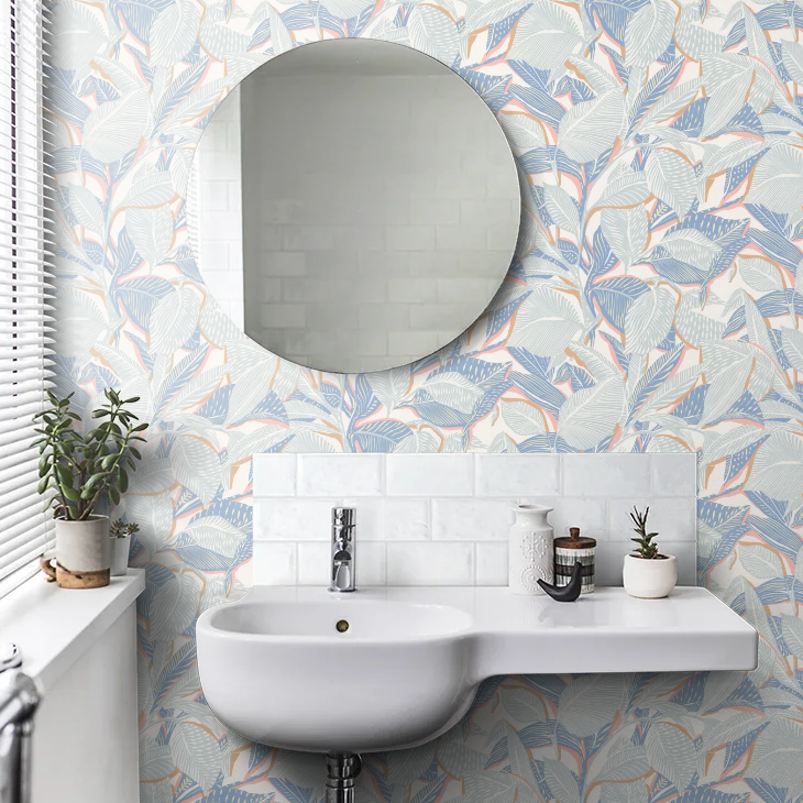 Riviera Lagoon Wallpaper - Bleu Mer