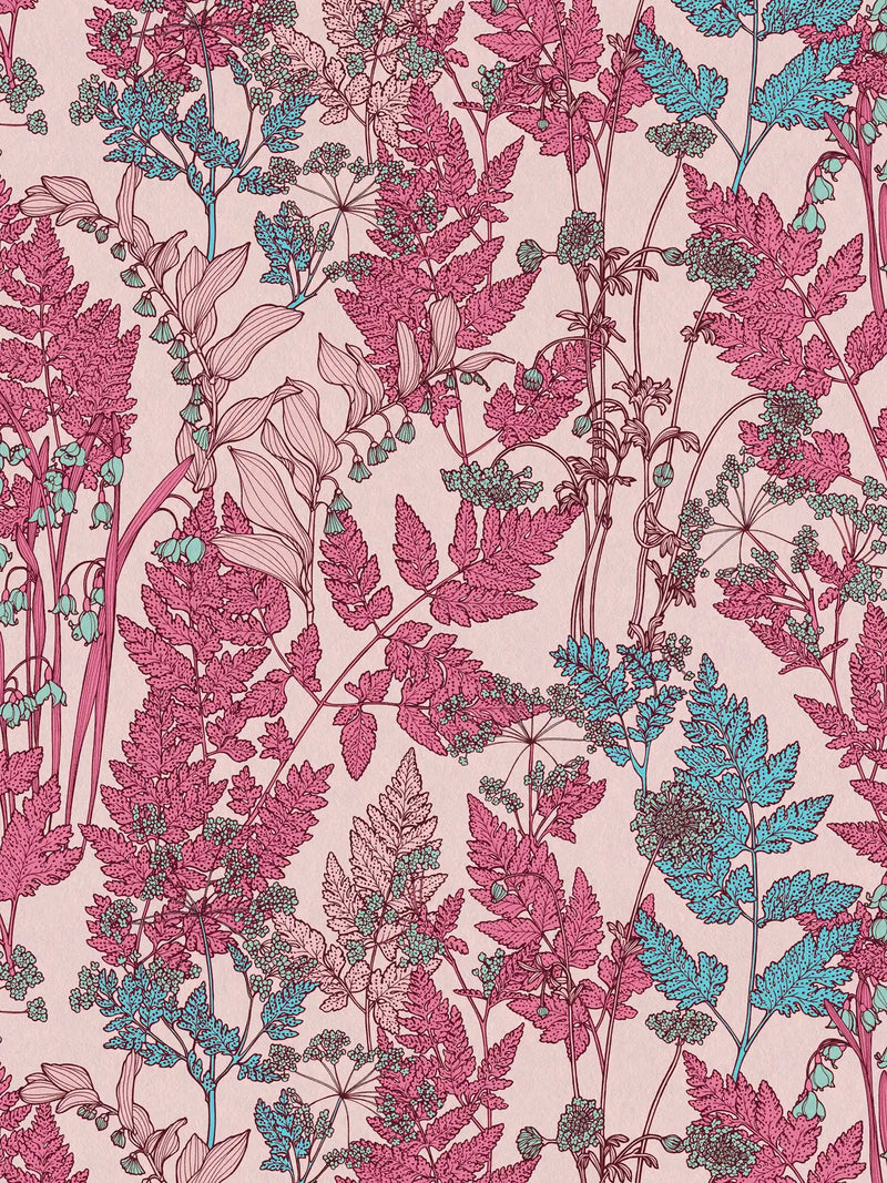 Sample - Floral Wallpaper - Pink