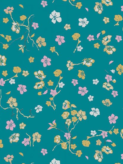Paradise Blooms Wallpaper - House of Turnowsky - Turquoise