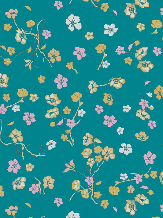 Paradise Blooms Wallpaper - House of Turnowsky - Turquoise