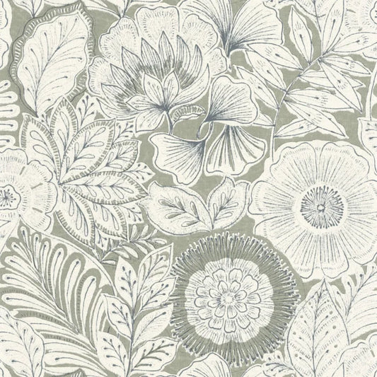 Bali Batik Wallpaper - Grey