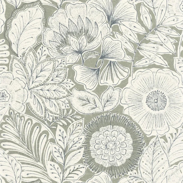 Sample - Bali Batik Wallpaper - Grey