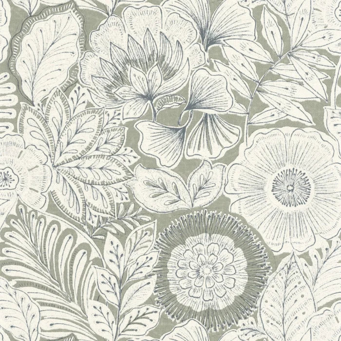 Sample - Bali Batik Wallpaper - Grey