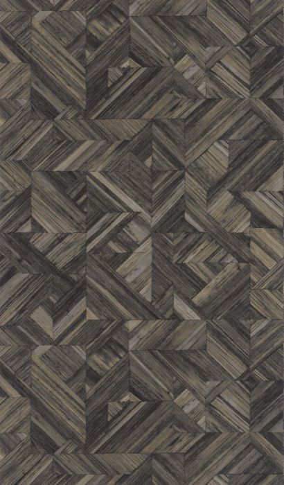 Sample - Bali Paille Vinyl Wallpaper - Shades of Black