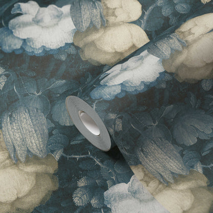 Dutch Floral Wallpaper - Blue