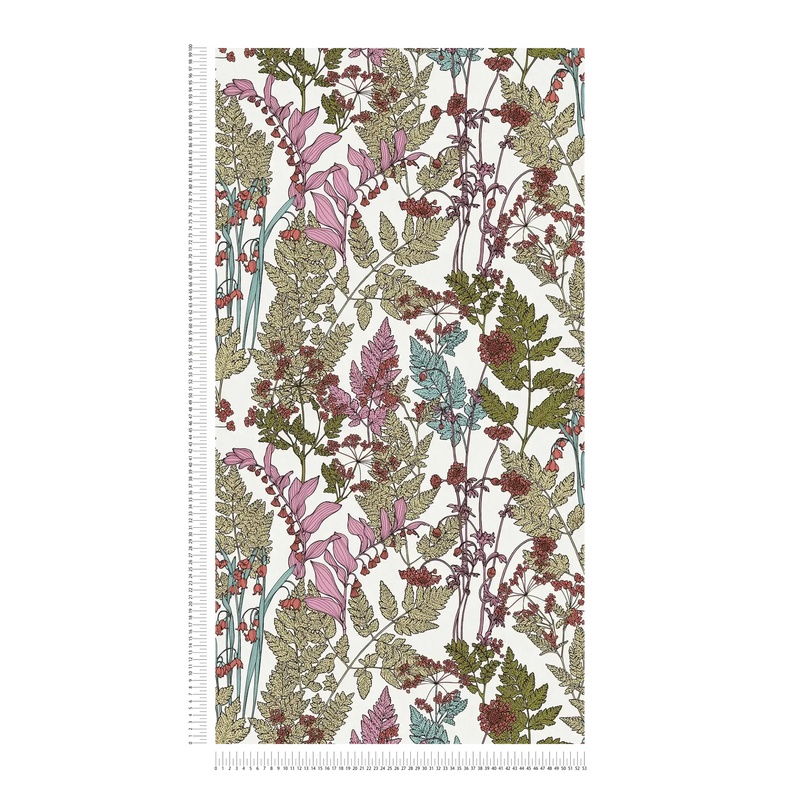 Floral Wallpaper - Cream/Green