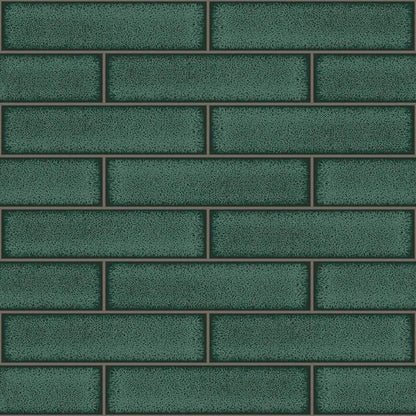 Celadon Gloss Tile Wallpaper - Green