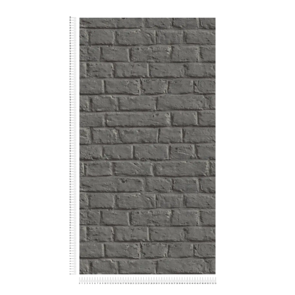 Brick Wall Wallpaper - Charcoal Grey - 48 Rolls Due July 2026