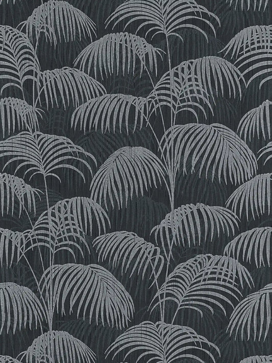 Textured Palm Silk Wallpaper - Black and Grey - Discontinuing