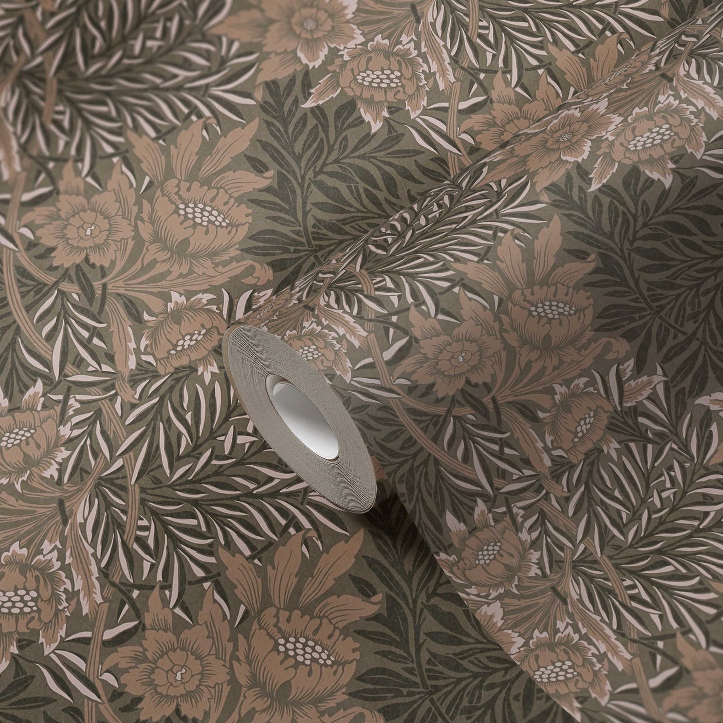 Baroque Floral Wallpaper - Brown