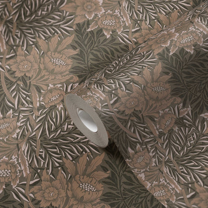 Baroque Floral Wallpaper - Brown