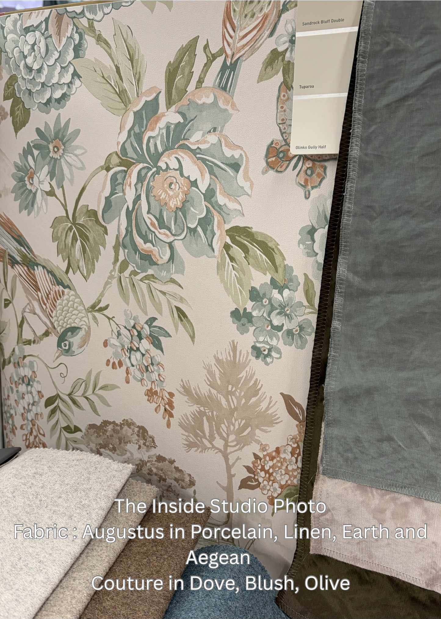 Hana - Japanese Floral - Wallpaper - Teal/Orange