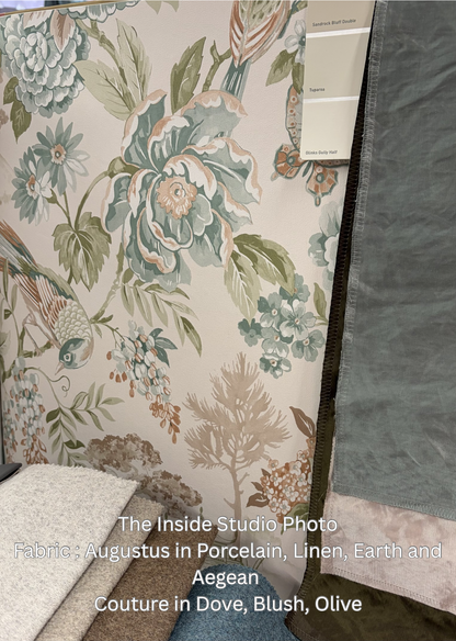 Hana - Japanese Floral - Wallpaper - Teal/Orange