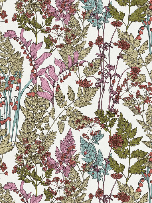 Floral Wallpaper - Cream/Green