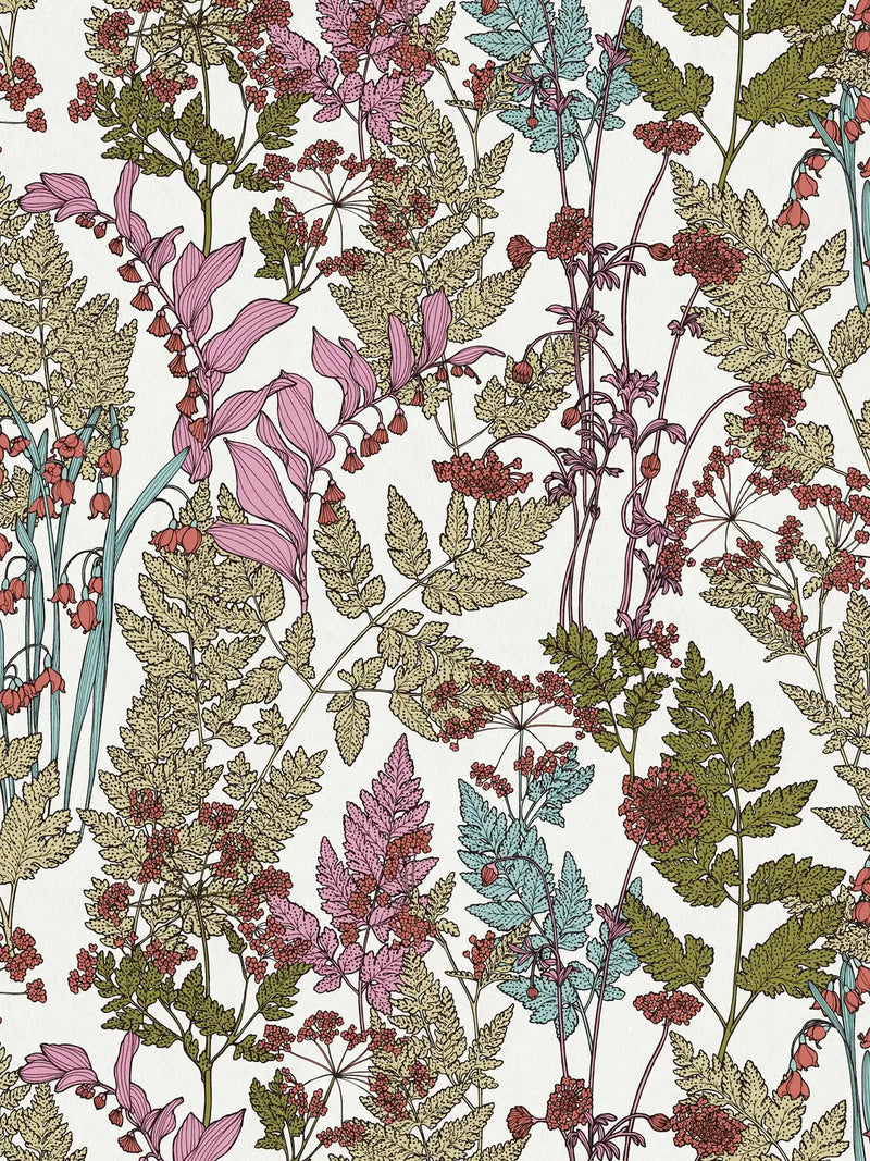 Floral Wallpaper - Cream/Green