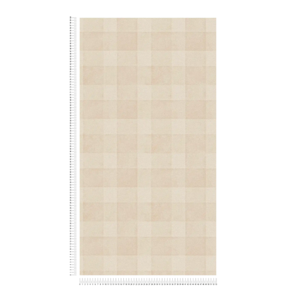 Bistro Plaid - Checkered Wallpaper - Cream
