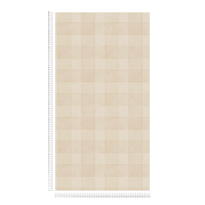 Bistro Plaid - Checkered Wallpaper - Cream