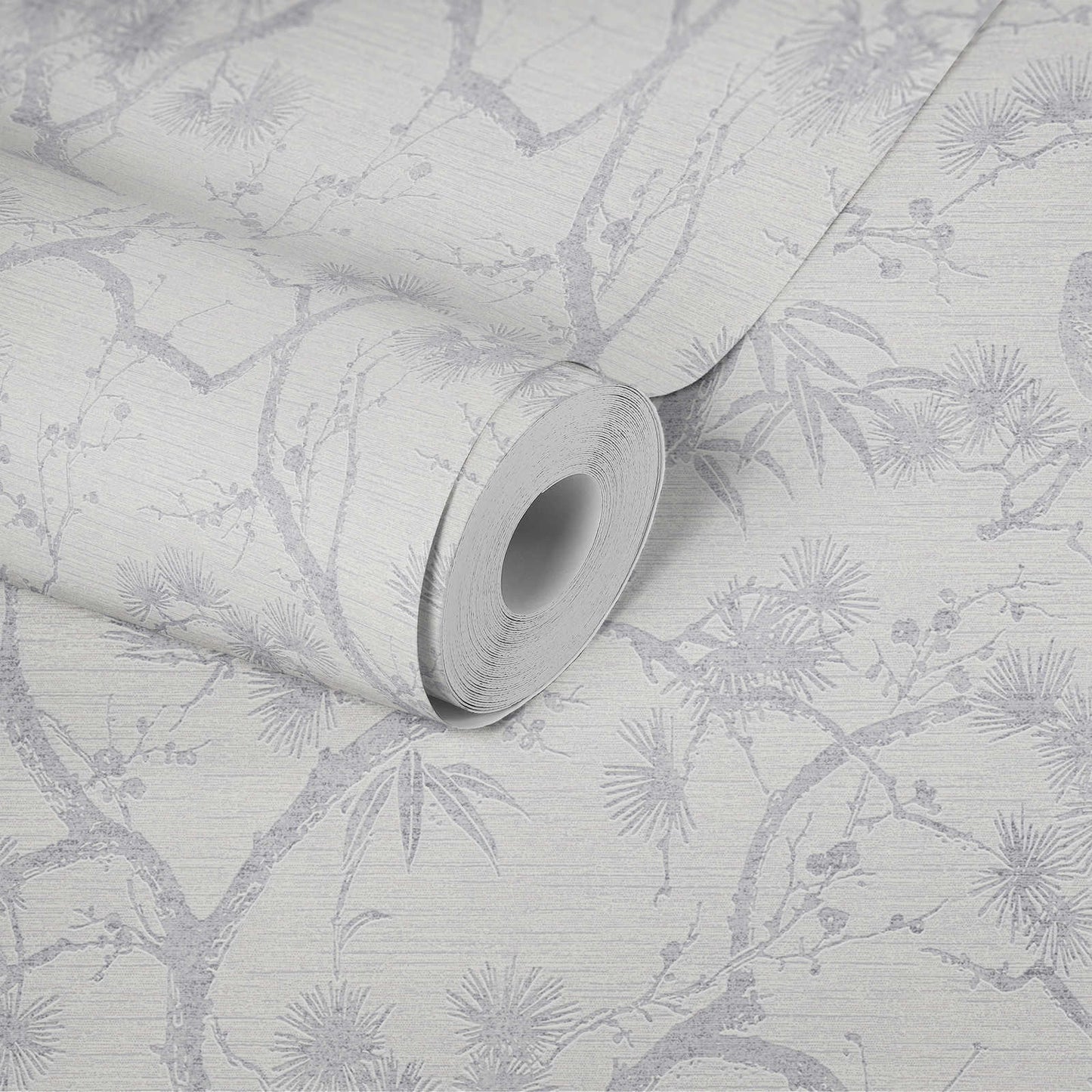 Tokyo Garden Wallpaper - Metallic/White