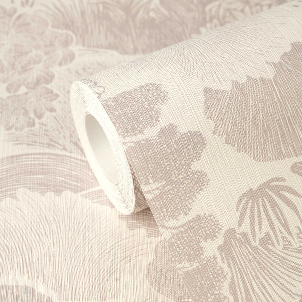 Arbor Woodland Toile Vinyl Wallpaper – Blush Grey
