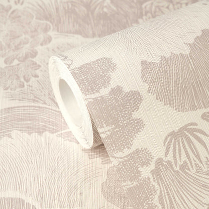 Arbor Woodland Toile Vinyl Wallpaper – Blush Grey