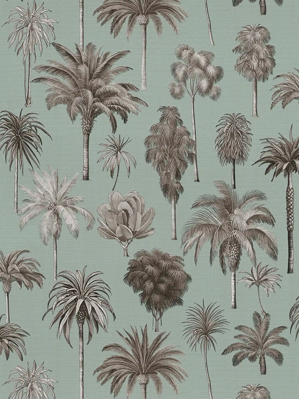 Riviera Palm Tree wallpaper in sage – flat pattern