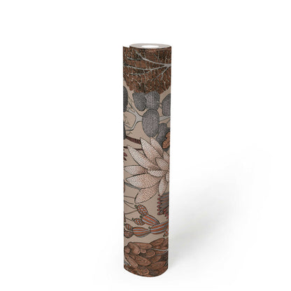 Exotic Oasis Wallpaper - Black/Red