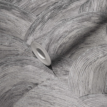 Wave Wallpaper - Grey/Silver