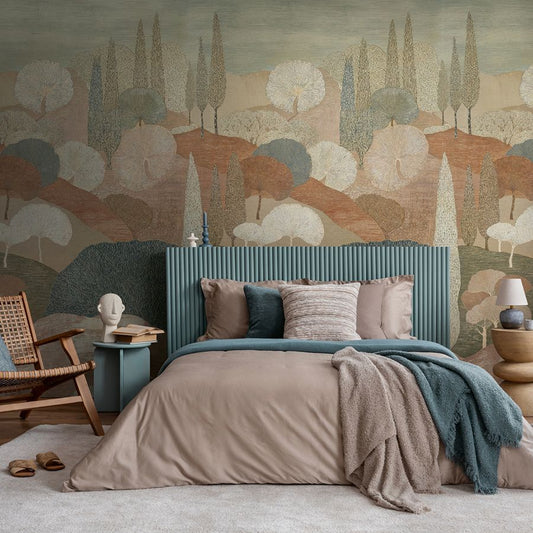 The Wall 4 - Hybrid Wallpaper Mural - Abstract Trees