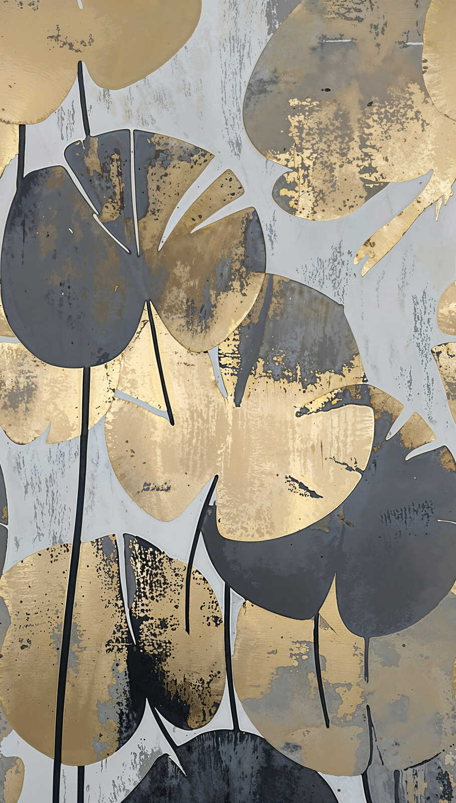 The Wall 4 - Hybrid Wallpaper Mural - Glamour Leaf