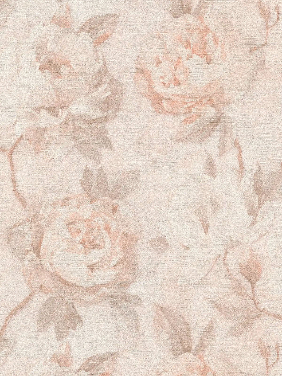 Rosalie Faded Rose wallpaper in peach – sample