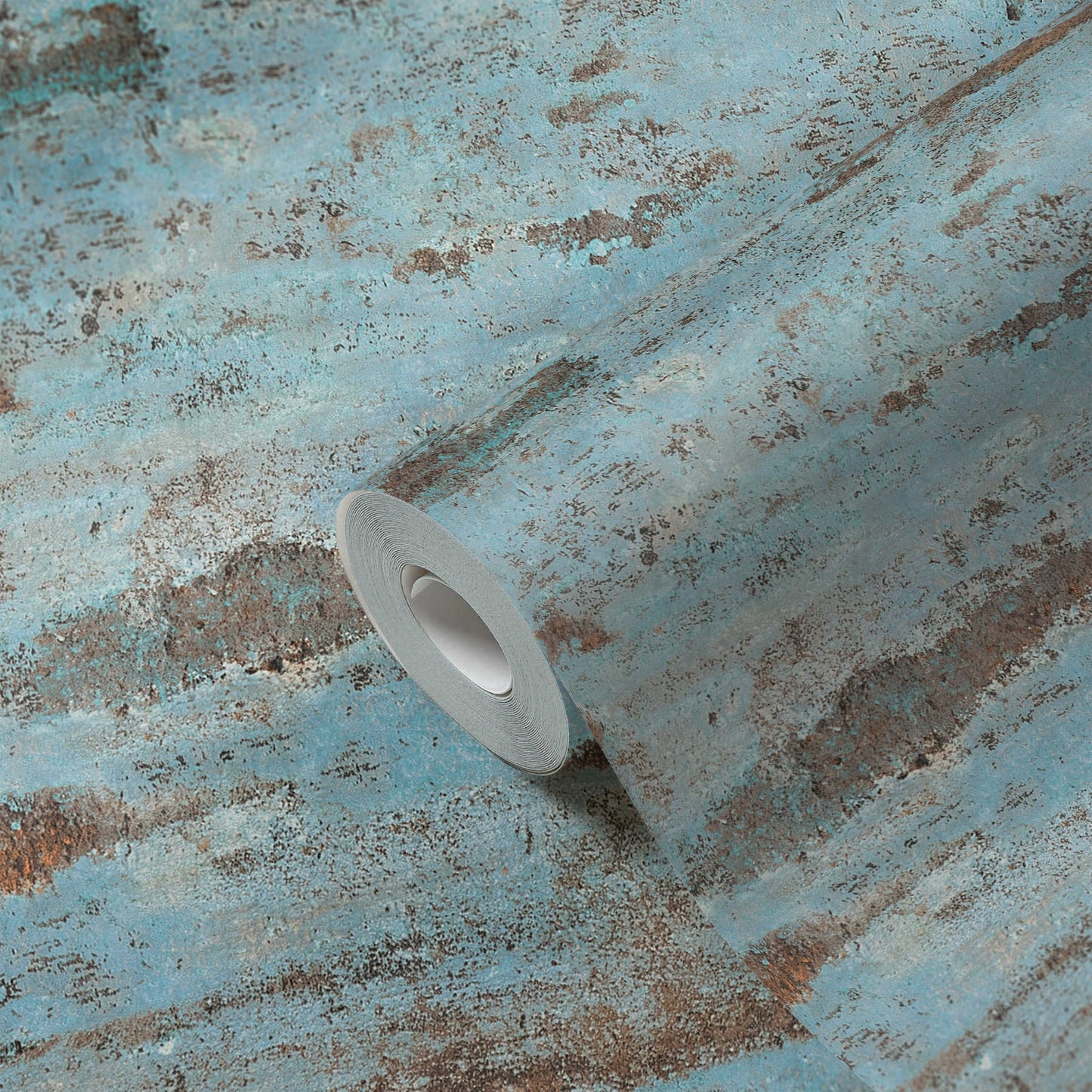 Tibo Grunge, rustic plaster look Wallpaper - Blue/Brown