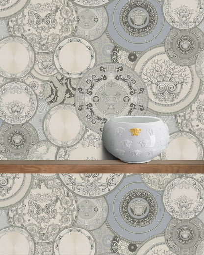 Plates Of Versace Wallpaper (Versace 3 Collection) - Grey