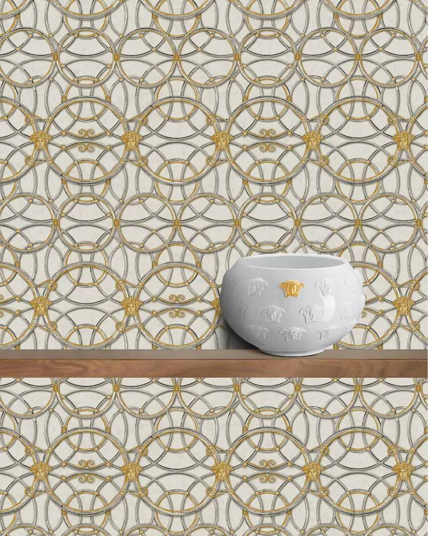 Versace Chain Wallpaper - Gold/Silver/Grey/White