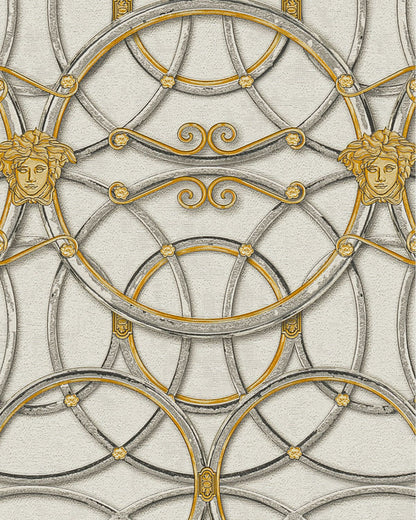 Versace Chain Wallpaper - Gold/Silver/Grey/White